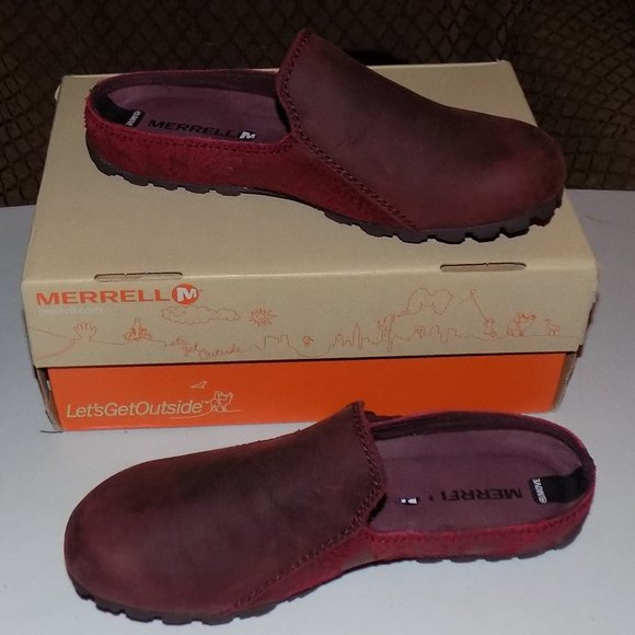 Like New Merrell Haven Slide Burgundy Leather EU36 US6 - Picture 2 of 8